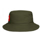 Swiss Cross Brown Bucket Hat — Alpine Flag Patch Sun Hat Hats Printify