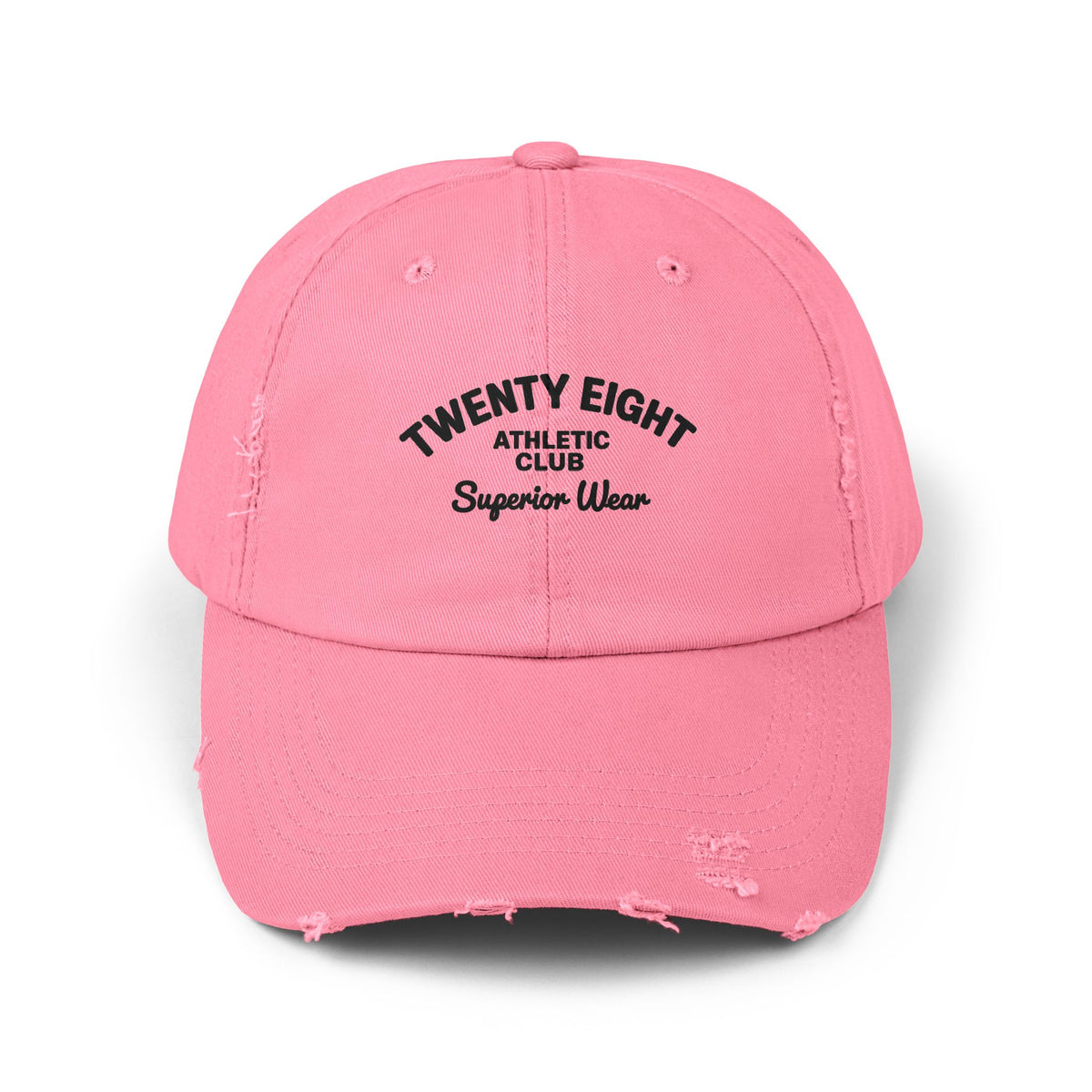 Distressed Baseball Cap — "Twenty Eight" Vintage Embroidered Dad Hat Hats Printify True Pink One size