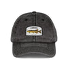 Vintage Fish Embroidered Cap Hats Printify One size Black