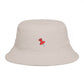 Red Pushpin Embroidered Bucket Hat - Minimal Casual Sun Hat Hats Printify One size Bone