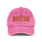 Vintage Embroidered Cap — Retro Sunset Patch Baseball Hat Hats Printify One size Pink