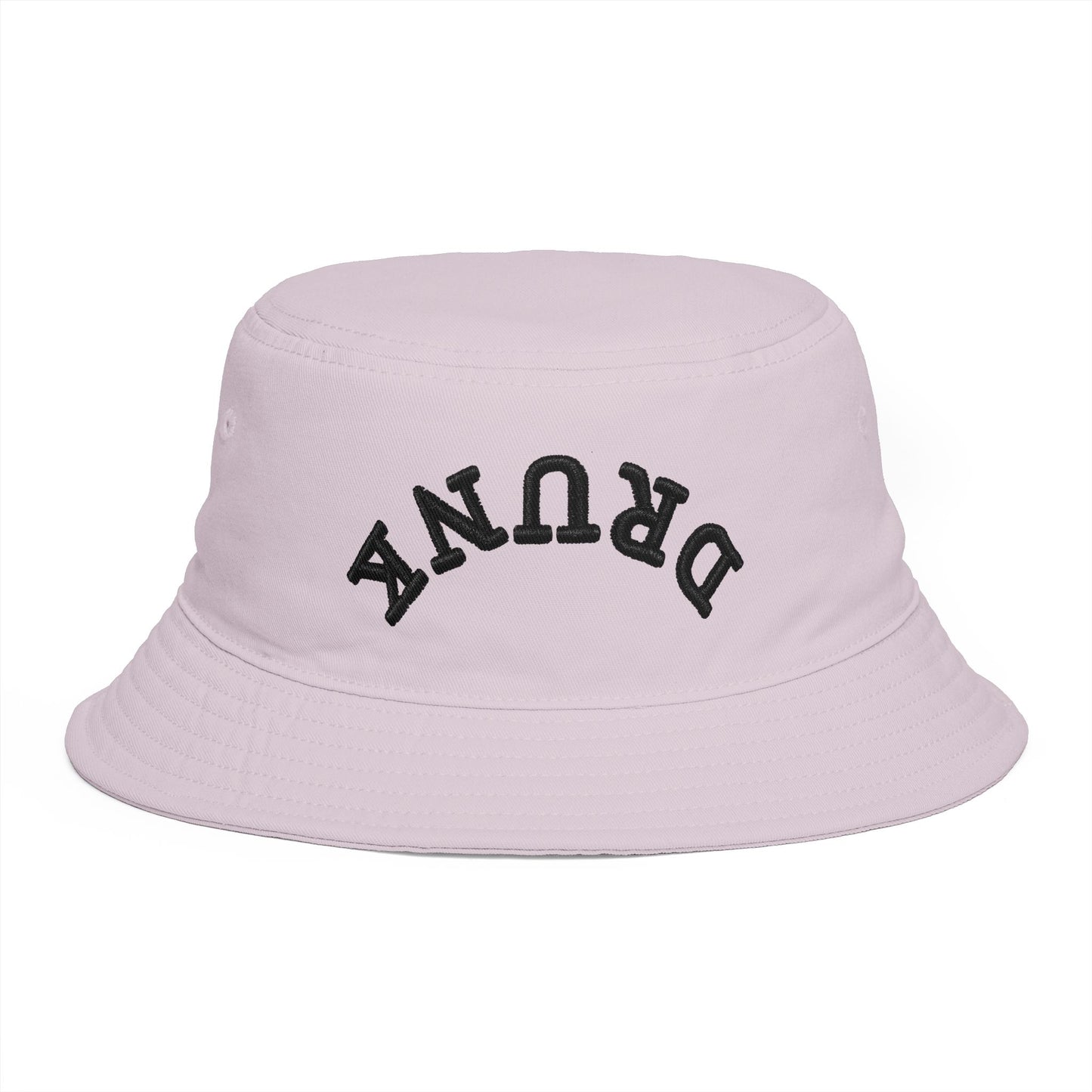 Drunk Arched Brown Bucket Hat – Retro Party & Festival Headwear