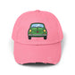 Distressed Cap — Retro Green Car Graphic Hat Hats Printify True Pink One size