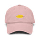 Washed Cotton Baseball Cap with Embroidered Yellow Leaf – Casual Fall Hat