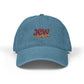 Embroidered Denim Hat — JCW Logo Cap with Gold Rope Accent Hats Printify One size Blue