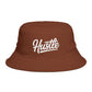 Hustle Embroidered Bucket Hat — Retro Script Streetwear Cap Hats Printify