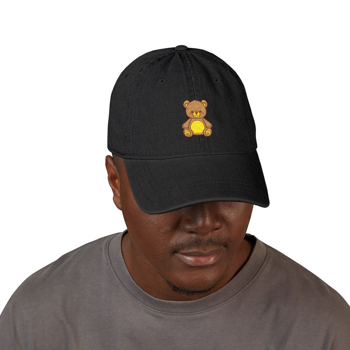 Embroidered Teddy Bear Denim Hat – Cute Vintage Teddy Cap Hats Printify