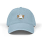 Embroidered Cat at Dinner Denim Hat Hats Printify One size Light Blue