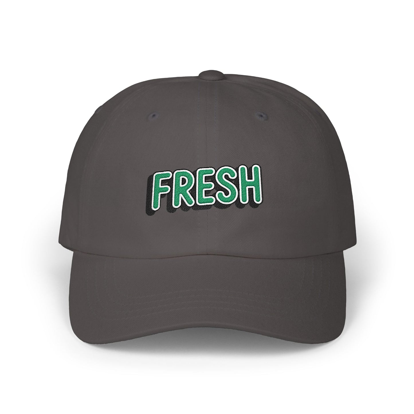 Fresh Embroidered Dad Cap — White Casual Baseball Hat Hats Printify Dark Grey One size