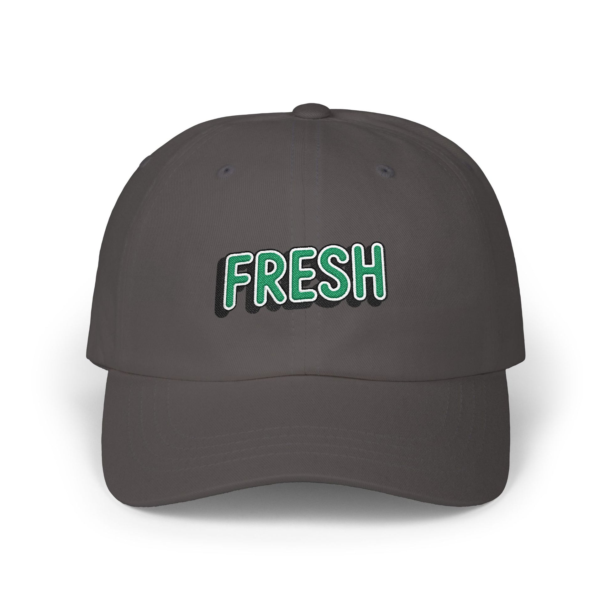 Fresh Embroidered Dad Cap — White Casual Baseball Hat Hats Printify Dark Grey One size