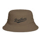 Brothers Script Brown Bucket Hat — Casual Retro Dad Hat for Siblings & Crew Hats Printify