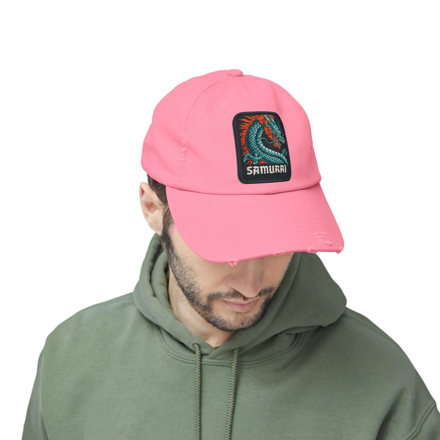 Distressed Samurai Dragon Cap — Vintage Retro Japanese Dragon Baseball Hat