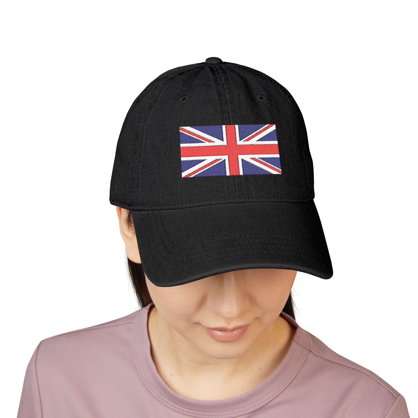 Union Jack Embroidered Denim Hat — British Flag Baseball Cap Hats Printify