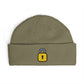Embroidered Lock Cuff Beanie – Secure Padlock Knit Hat Hats Printify One size Eucalyptus