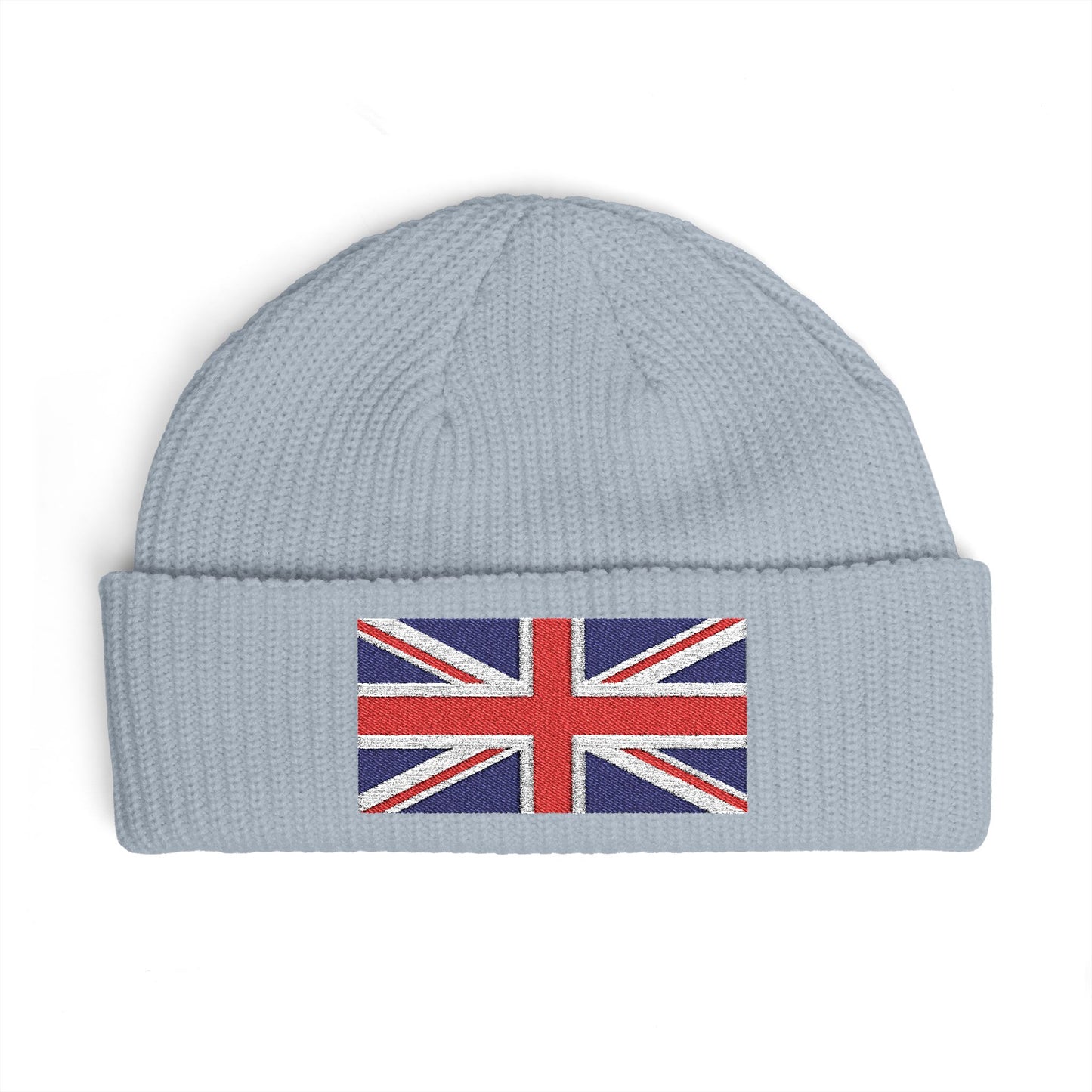 Cuff Beanie — Embroidered Union Jack Knit Hat Hats Printify