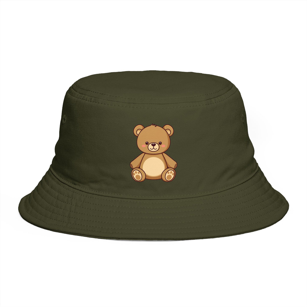 Teddy Bear Bucket Hat — Cute Brown Plush Toy Graphic Sun Hat Hats Printify One size Army