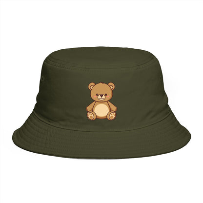 Teddy Bear Bucket Hat — Cute Brown Plush Toy Graphic Sun Hat Hats Printify One size Army
