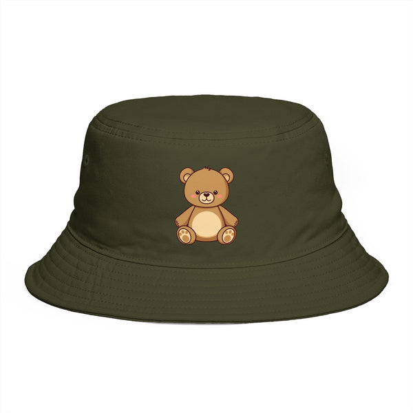 Teddy Bear Bucket Hat — Cute Brown Plush Toy Graphic Sun Hat Hats Printify One size Army