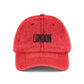 London Embroidered Vintage Cap — Washed Red Dad Hat Hats Printify One size Red