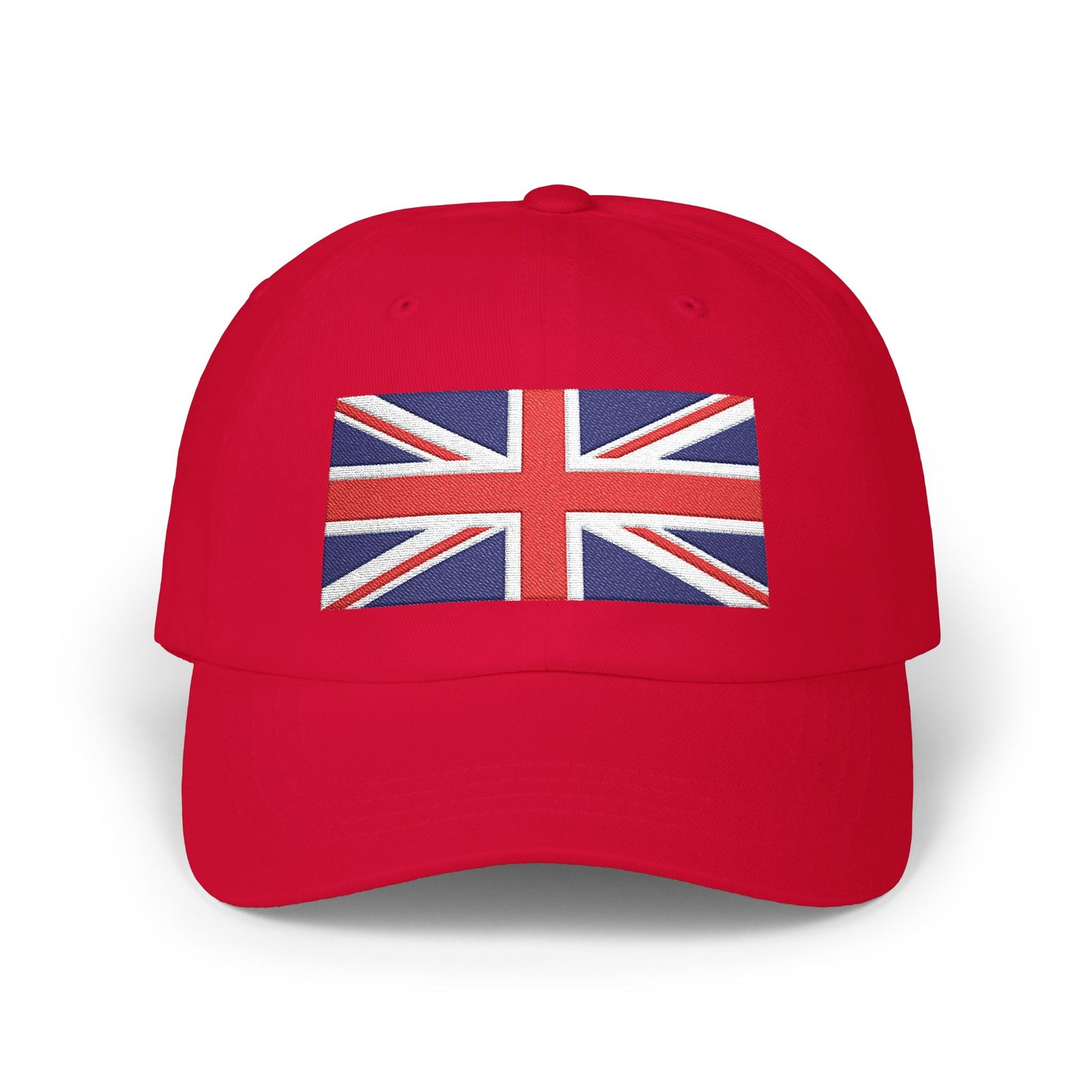 Union Jack Embroidered Dad Cap Hats Printify Cranberry One size