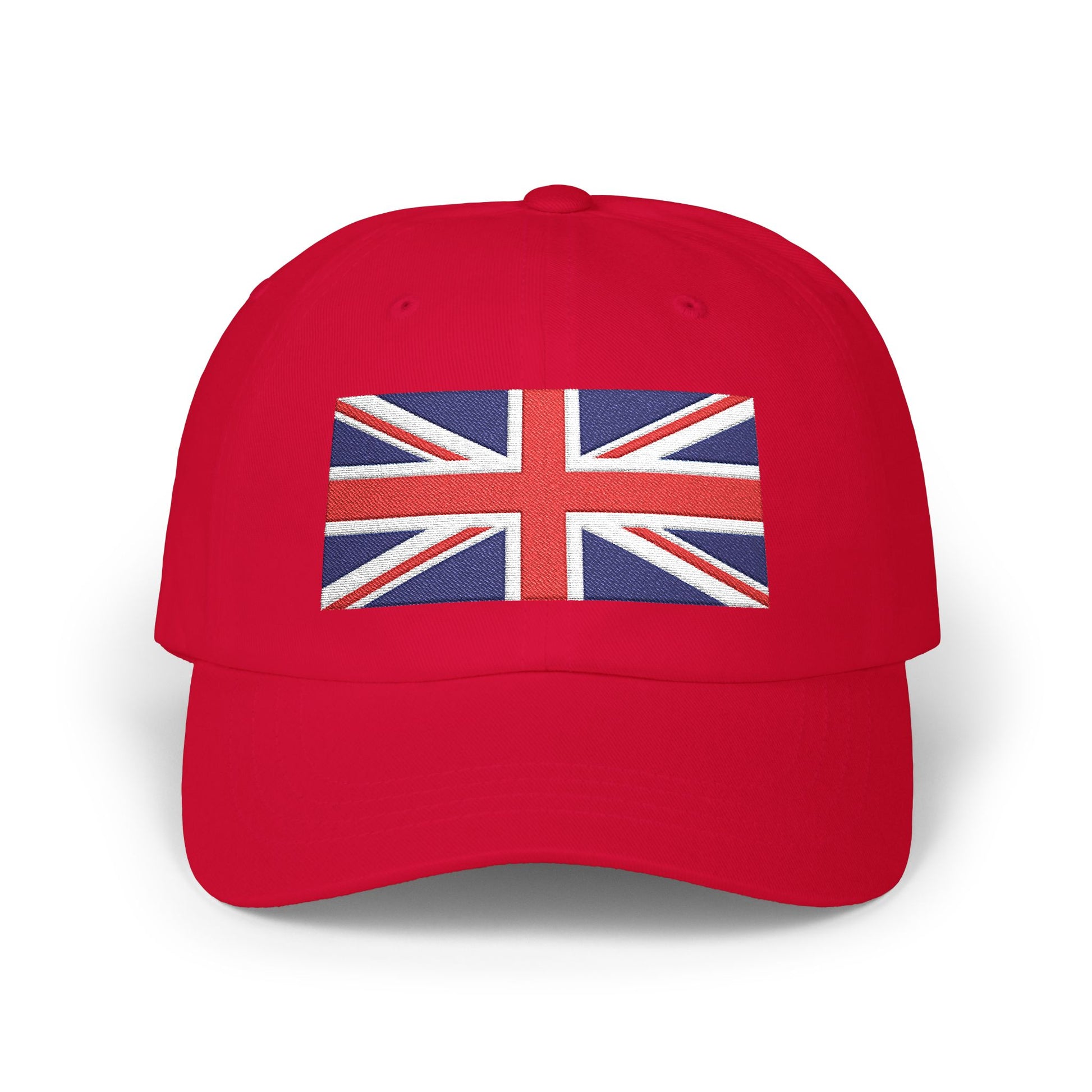 Union Jack Embroidered Dad Cap Hats Printify Cranberry One size