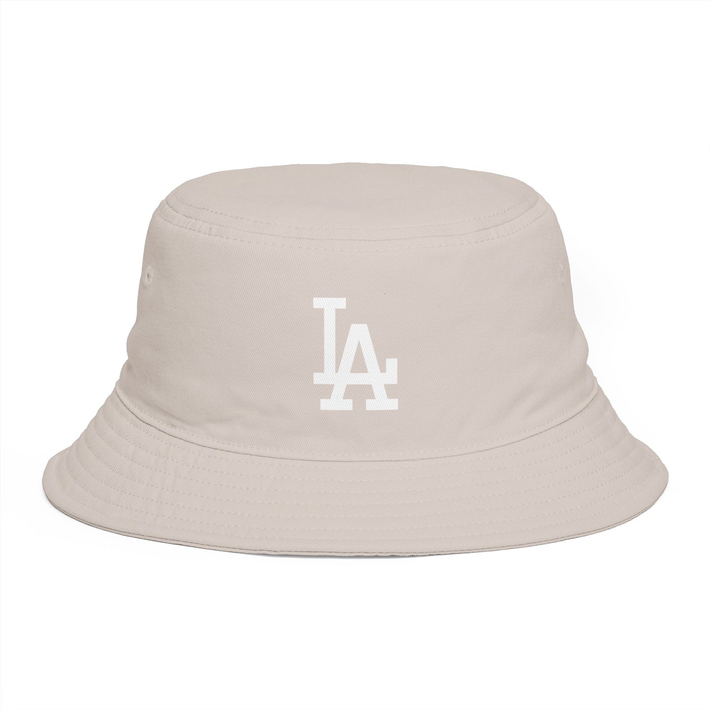 Brown LA Logo Bucket Hat — Casual Streetwear Sun Hat Hats Printify One size Bone