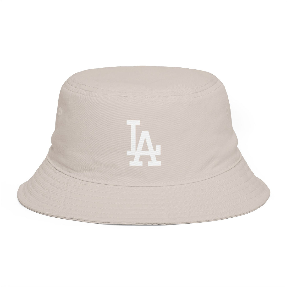 Brown LA Logo Bucket Hat — Casual Streetwear Sun Hat Hats Printify One size Bone