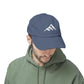 Distressed Mountain Hat — Minimal White Peak Embroidered Cap