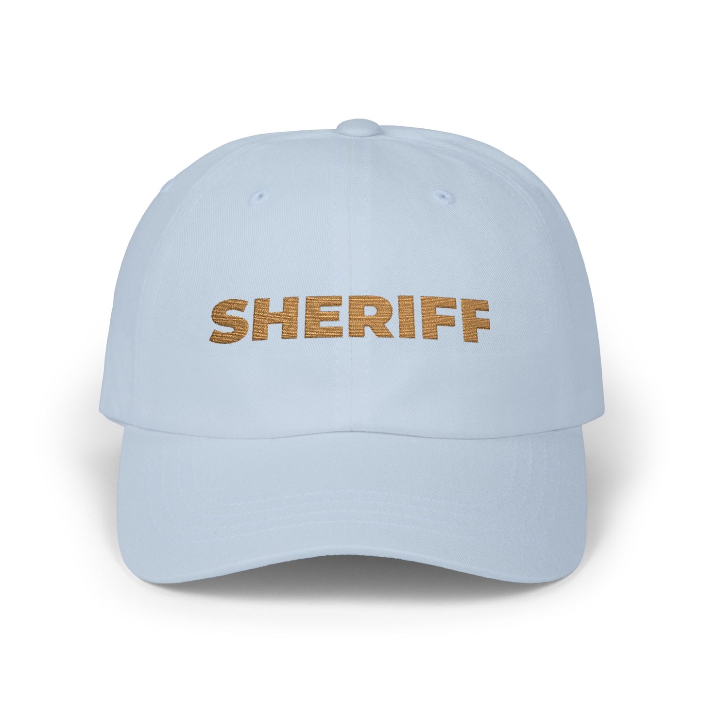 Sheriff Floral Dad Cap — Embroidered Sheriff Hat Hats Printify Light Blue One size