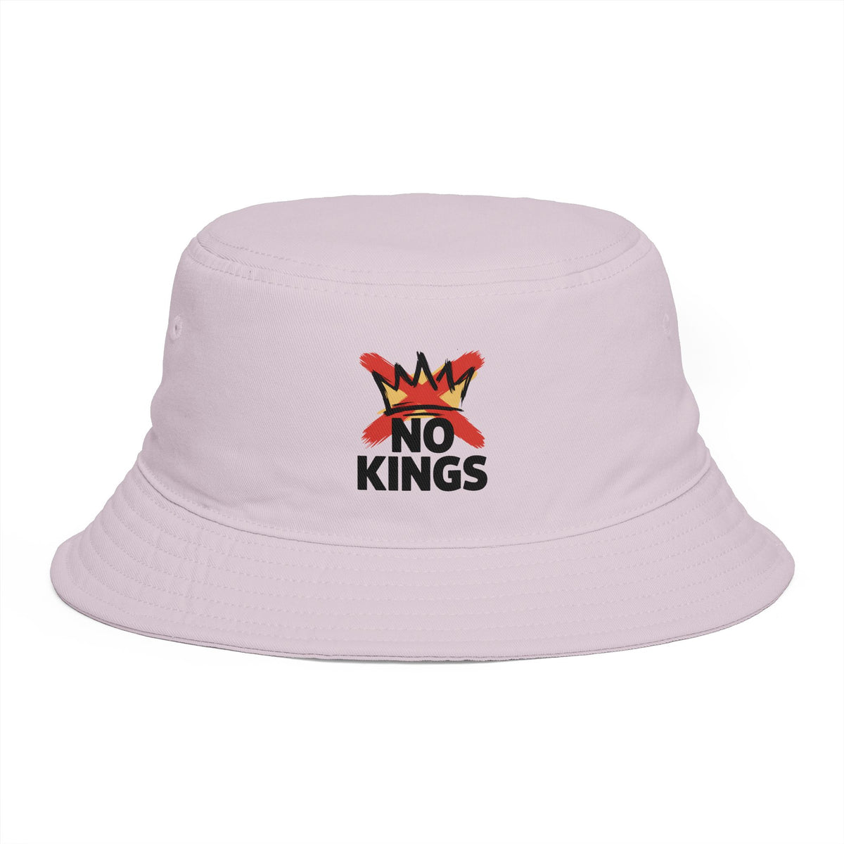 No Kings Bucket Hat — Rebellious Crown Graphic Cotton Bucket Hat Hats Printify One size Orchid