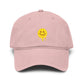 Washed Baseball Cap — Drippy Yellow Smile Embroidered Hat Hats Printify One size Dusty Rose