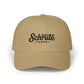 Schrute Farms Dad Cap — Vintage Script Embroidered Baseball Hat Hats Printify Khaki One size