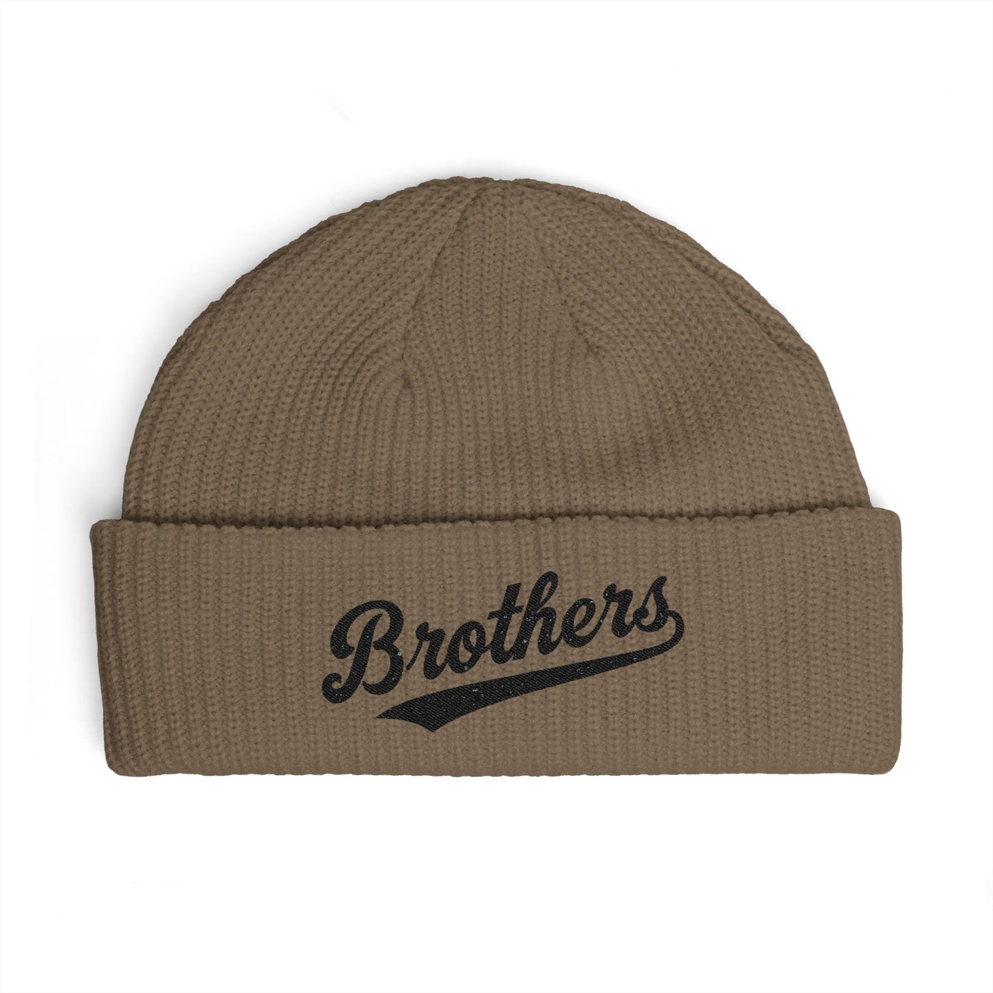 Brothers Cuff Beanie — Embroidered Knit Hat for Siblings & Crew