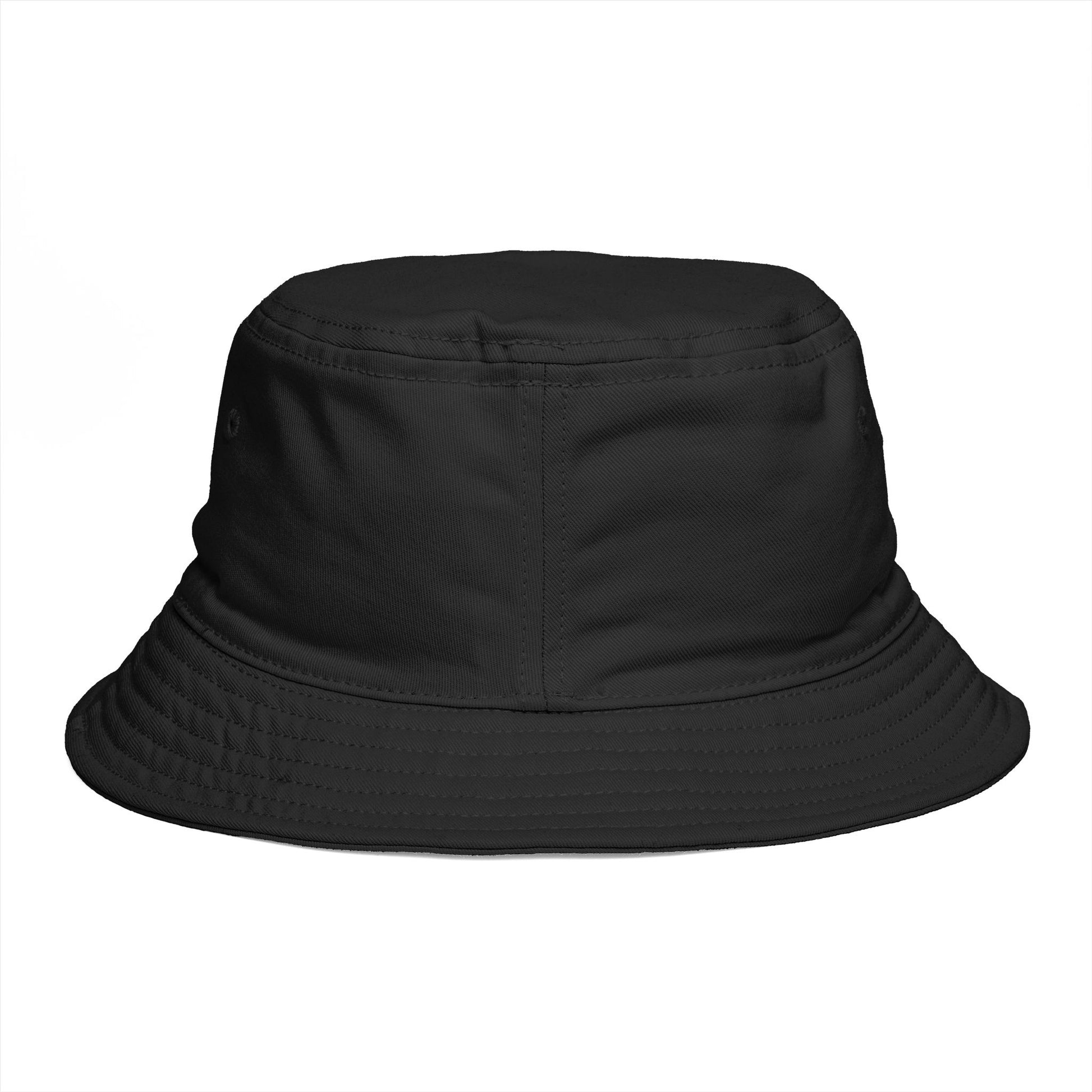 Brown Bucket Hat with Cute White Cat Embroidery — Casual Cat Lover Accessory Hats Printify