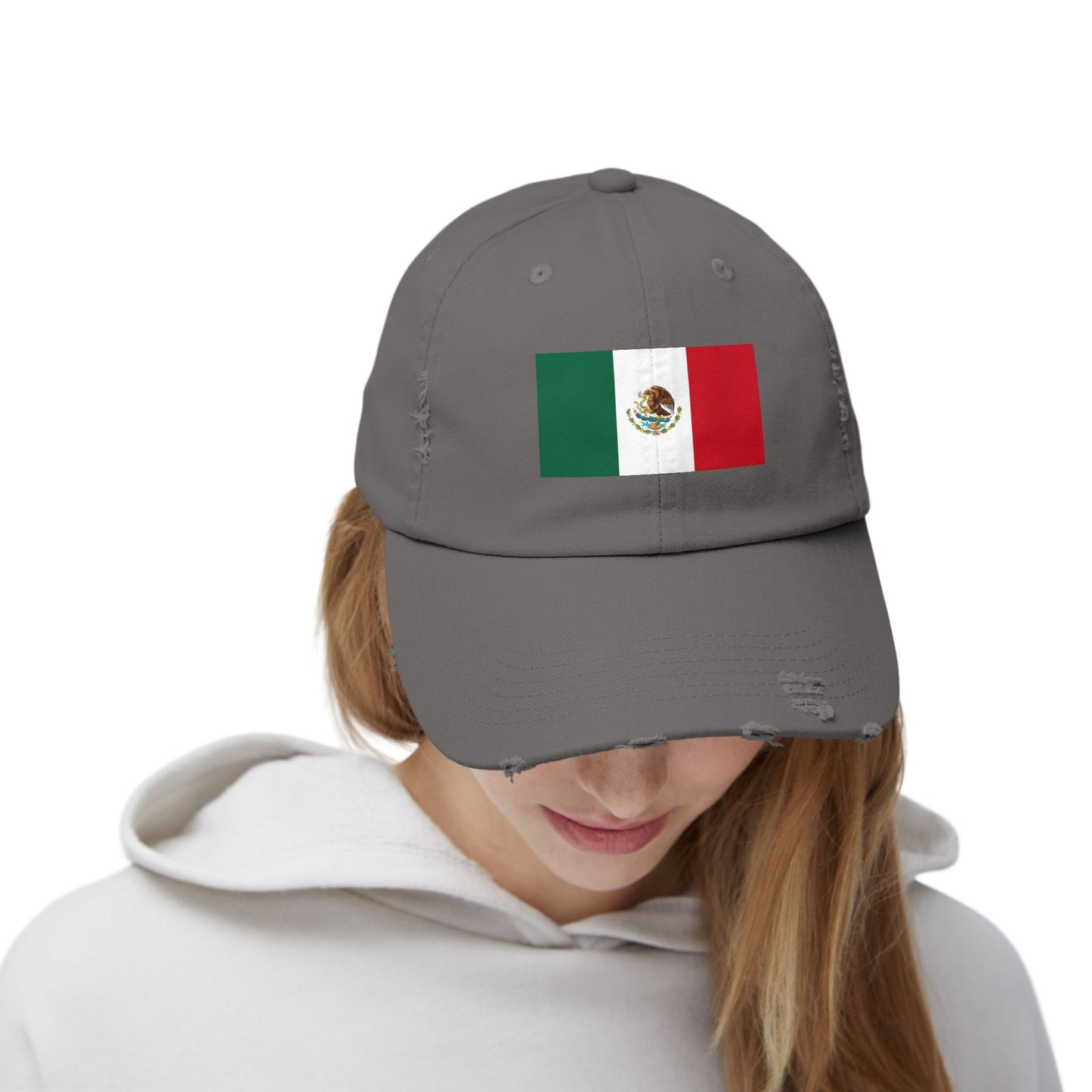 Mexico Flag Distressed Cap — Vintage Mexican Flag Dad Hat