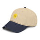 Washed Baseball Cap — Drippy Yellow Smile Embroidered Hat Hats Printify