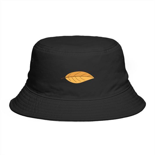 Autumn Leaf Bucket Hat — Brown Fall Outdoor Sun Hat Hats Printify One size Black