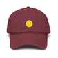 Washed Baseball Cap with Tiny Yellow Tennis Ball Embroidery Hats Printify One size Maroon