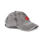 Embroidered Vintage Cherry Cap — Washed Grey Baseball Hat Hats Printify