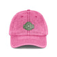 Vintage Embroidered Cap - Retro Green Crest Logo Dad Hat Hats Printify One size Pink