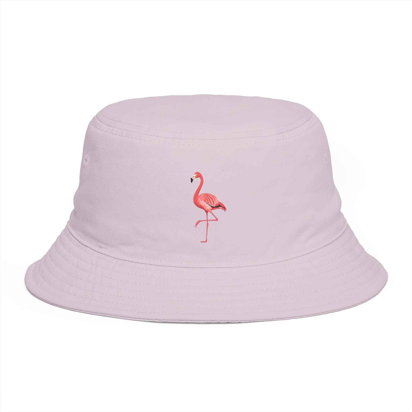 Flamingo Embroidered Bucket Hat — Brown Tropical Summer Sun Hat Hats Printify One size Orchid