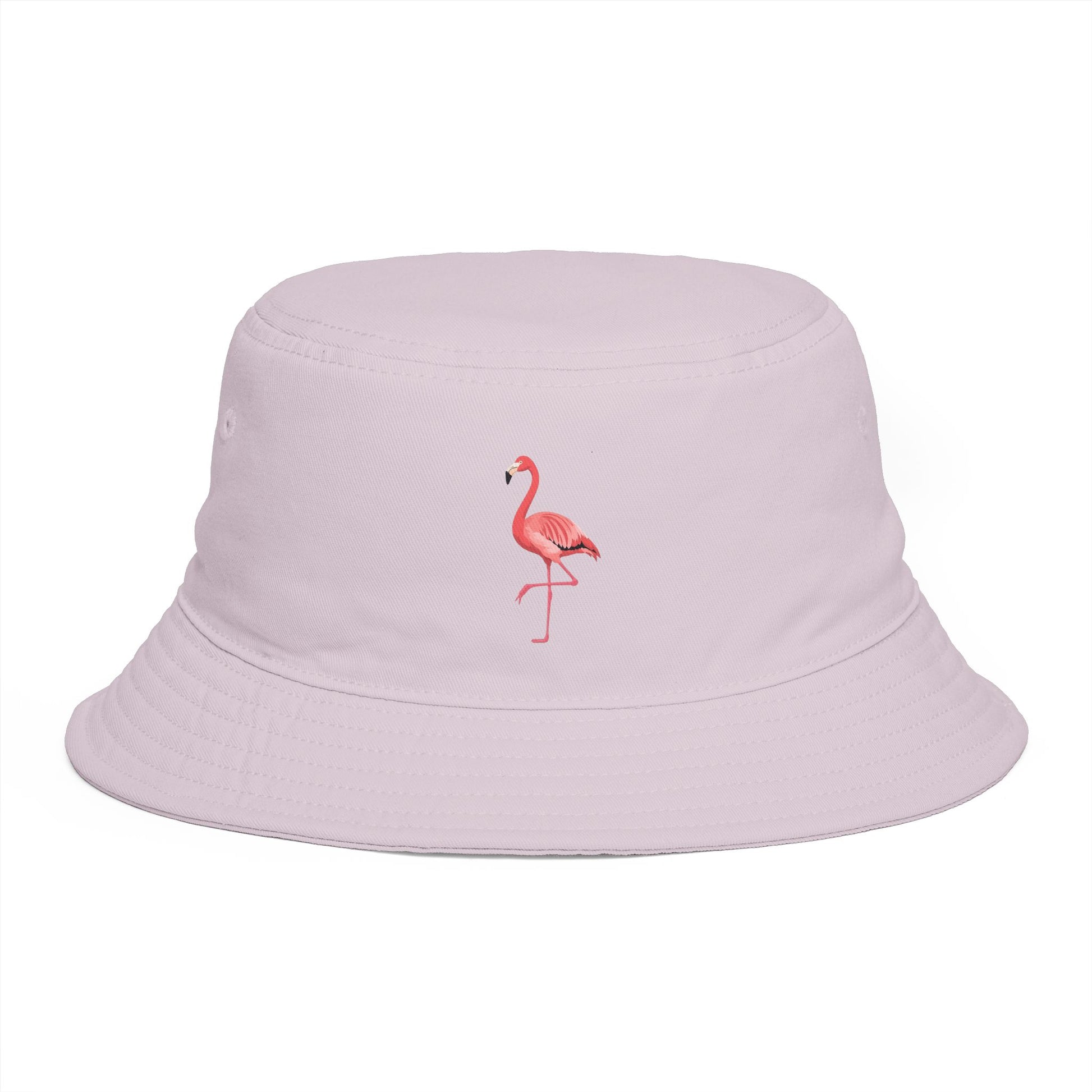 Flamingo Embroidered Bucket Hat — Brown Tropical Summer Sun Hat Hats Printify One size Orchid