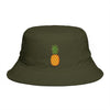 Pineapple Embroidered Bucket Hat — Tropical Summer Sun Hat Hats Printify One size Army