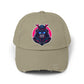 Samurai Skull Distressed Cap — Neon Retro Gamer Hat Hats Printify Light Olive One size