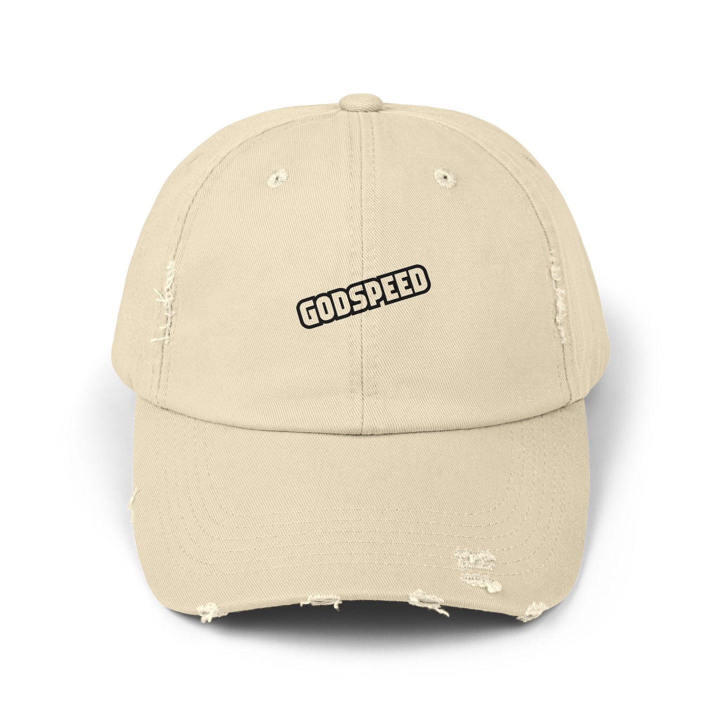 Godspeed Distressed Baseball Cap – Vintage Worn Dad Hat for Men & Women Hats Printify Stone One size