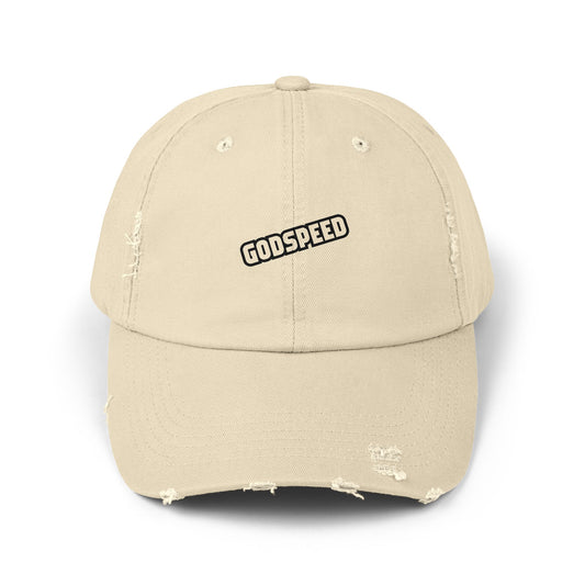 Godspeed Distressed Baseball Cap – Vintage Worn Dad Hat for Men & Women Hats Printify Stone One size