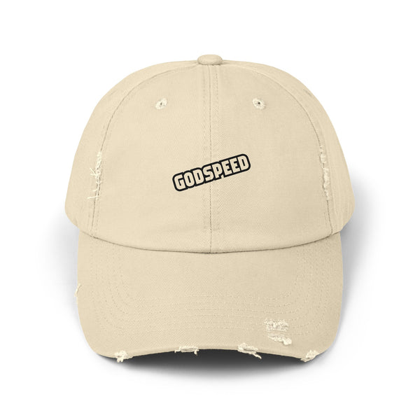 Godspeed Distressed Baseball Cap – Vintage Worn Dad Hat for Men & Women Hats Printify Stone One size