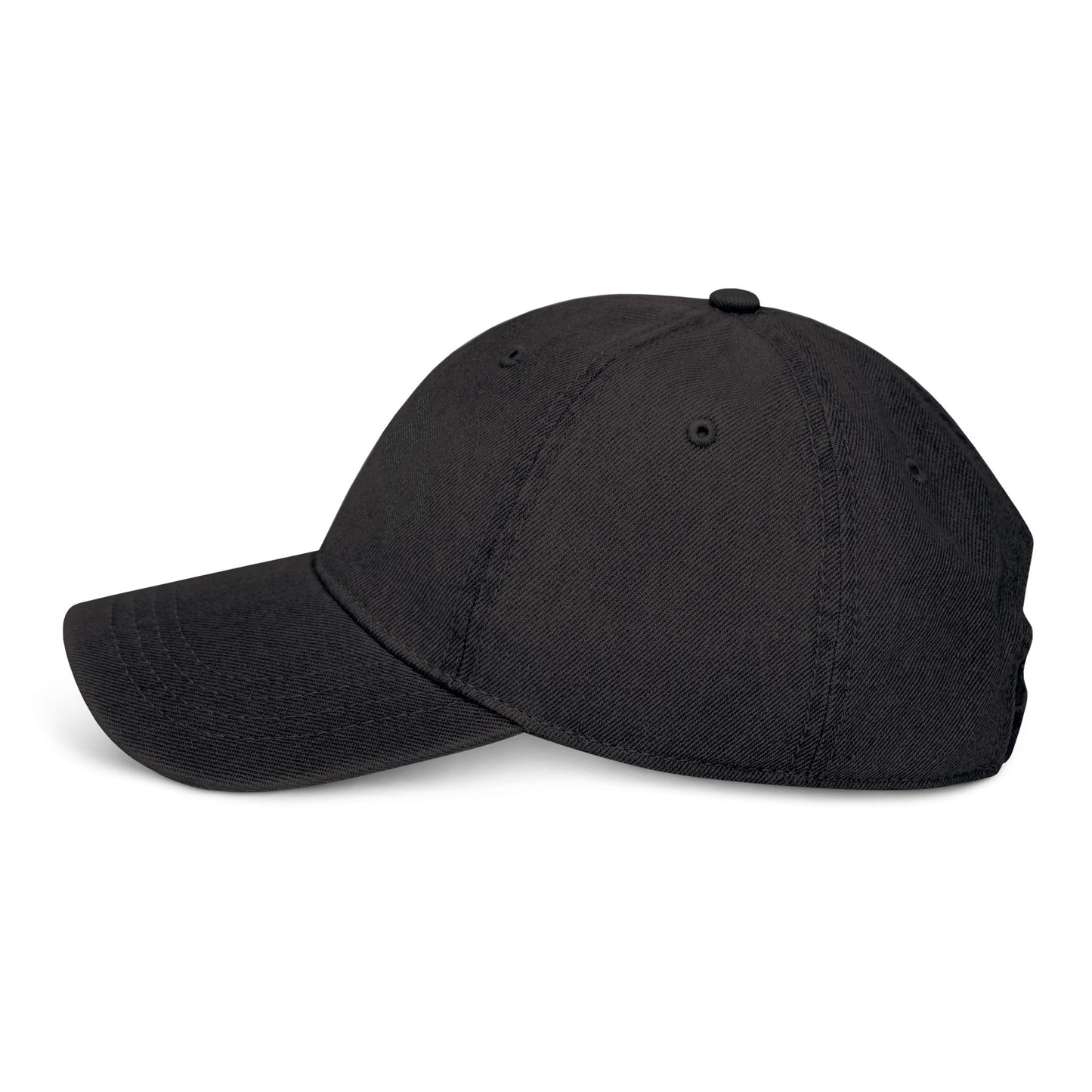 Drunk Embroidered Denim Hat – Distressed Black Baseball Cap
