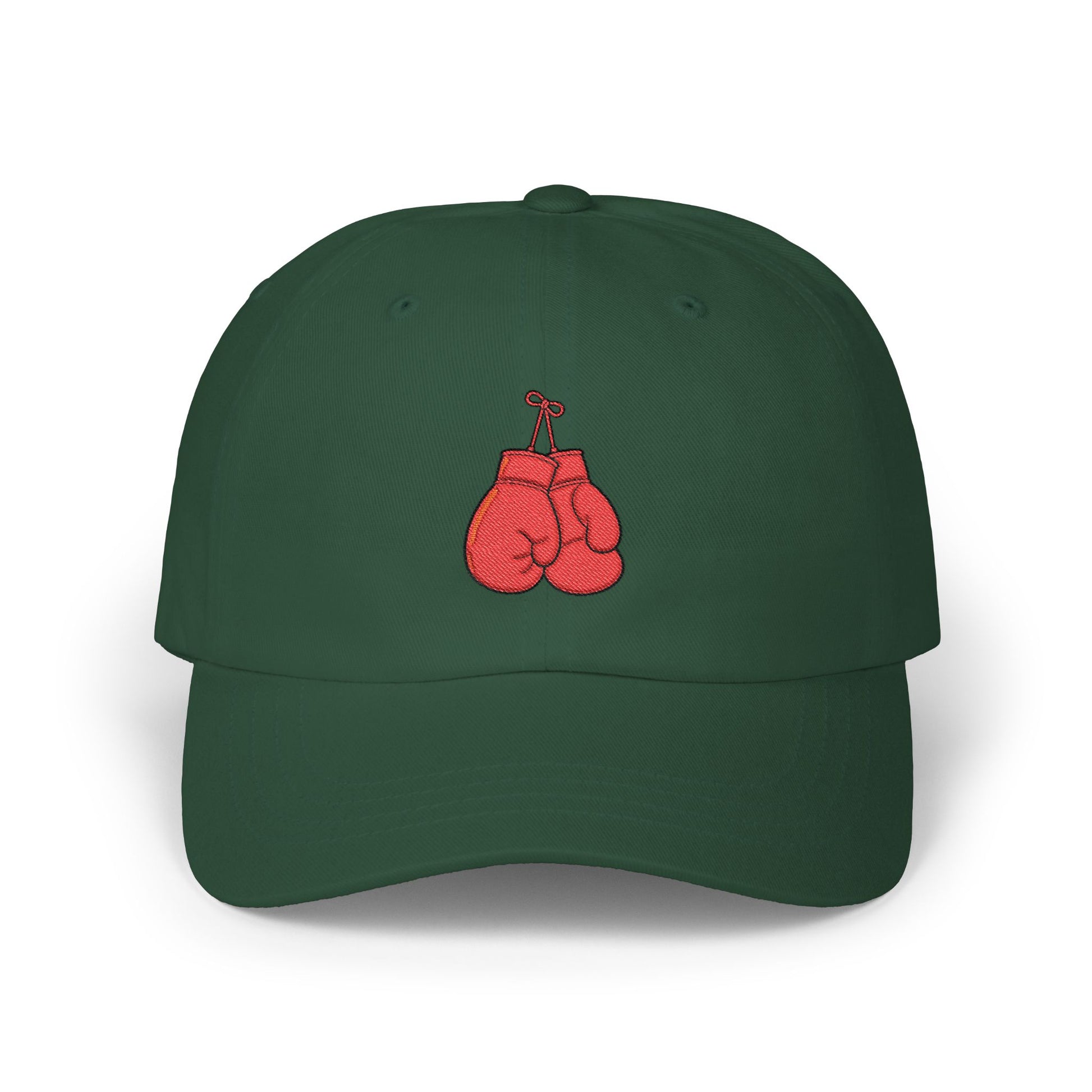 Dad Cap with Red Boxing Gloves Embroidery – Vintage Sports Baseball Hat Hats Printify Spruce One size