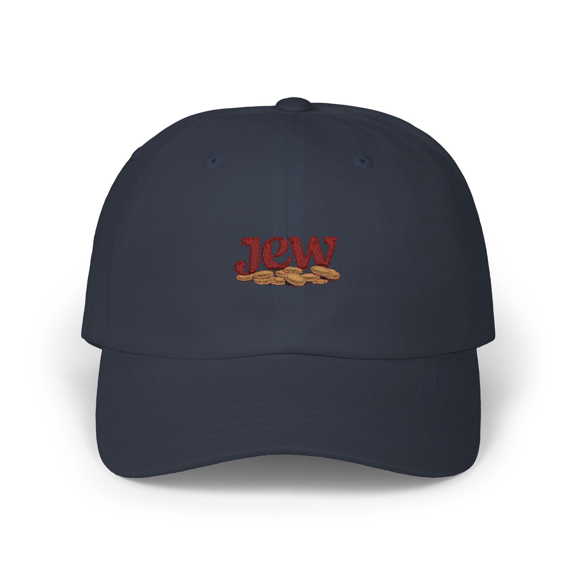 Embroidered 'Jew' Dad Cap — Casual Pride Baseball Hat Hats Printify Navy One size